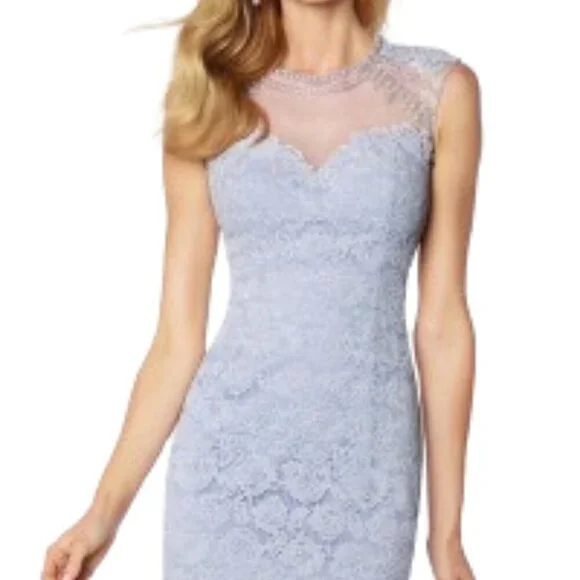 SALE NWT Montage by Mon Cheri 117820 Homecoming Dress Light Periwinkle Size 6 - Picture 3 of 7